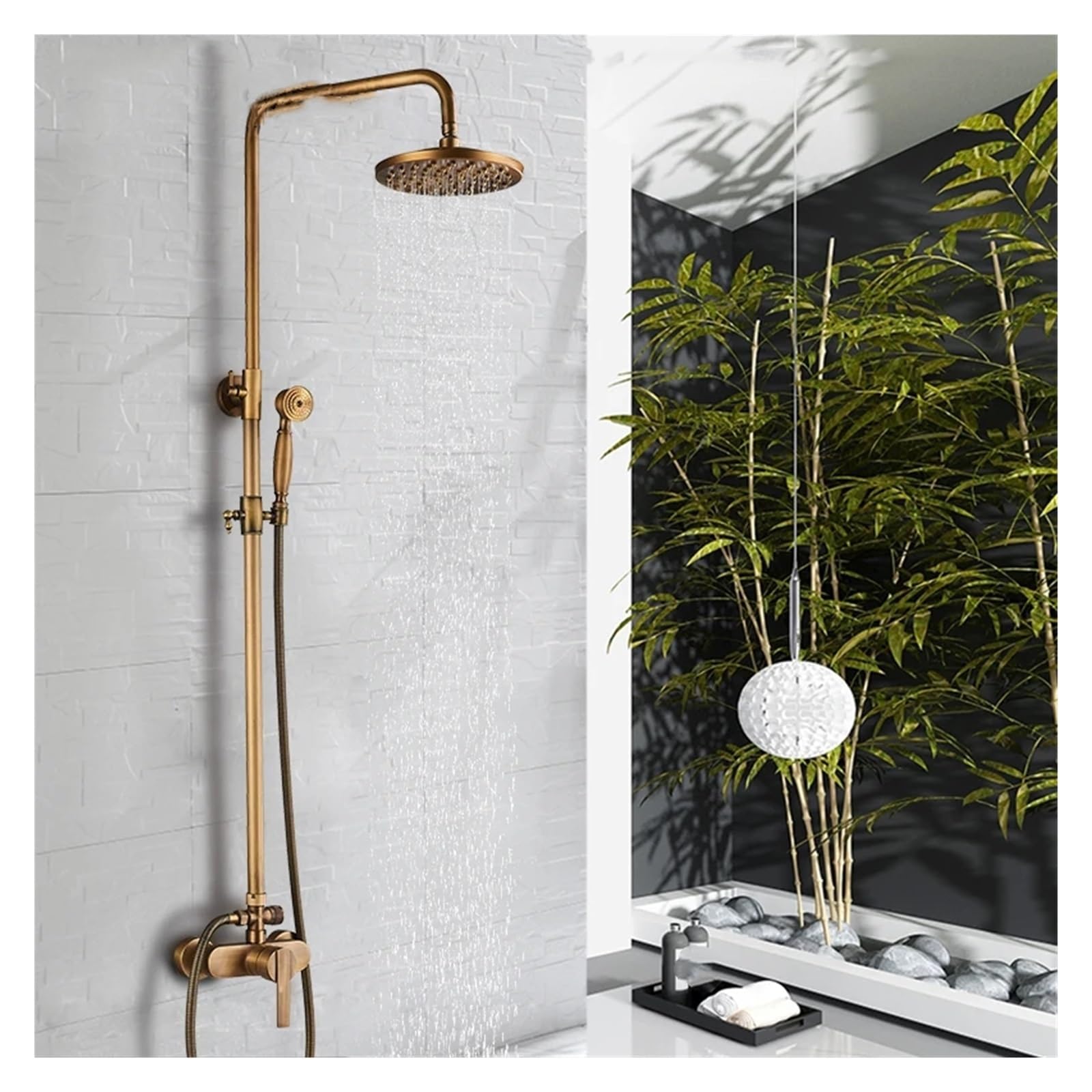 Ensemble de robinet de douche avec mitigeur monocommande et douchette à main