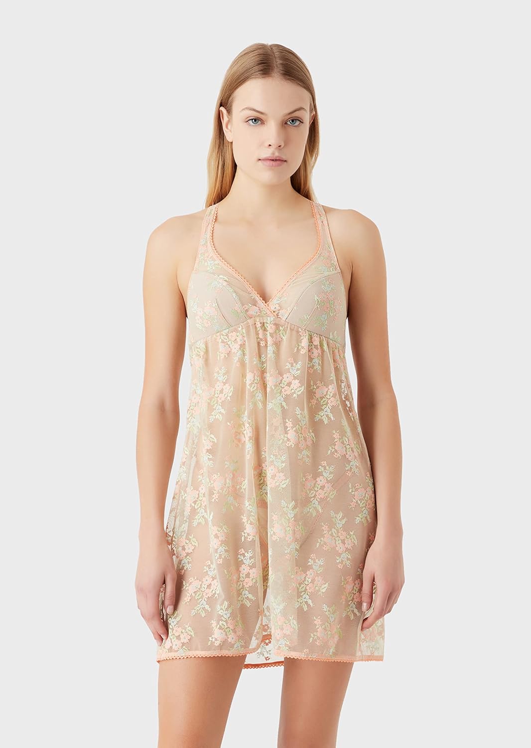 Emporio Armani womens Women's All Over Embroidery Lace Lingerie Set