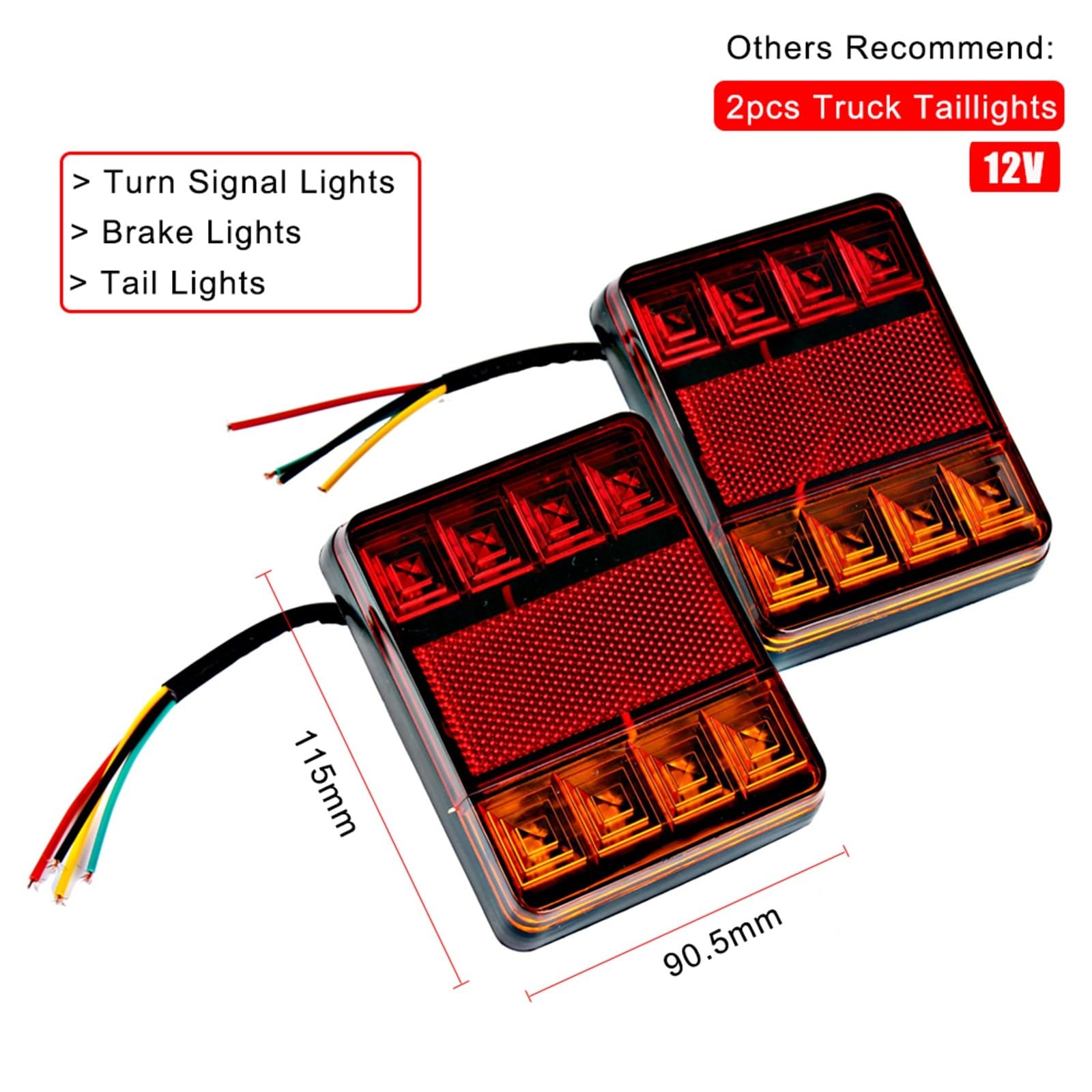 Halogen światła Lampa tylna zespolona 2 szt./zestaw 8 diod LED tylne światła samochodowe tylne lampy ostrzegawcze światła tylne stylizacja samochodu DC 12V tylne części
