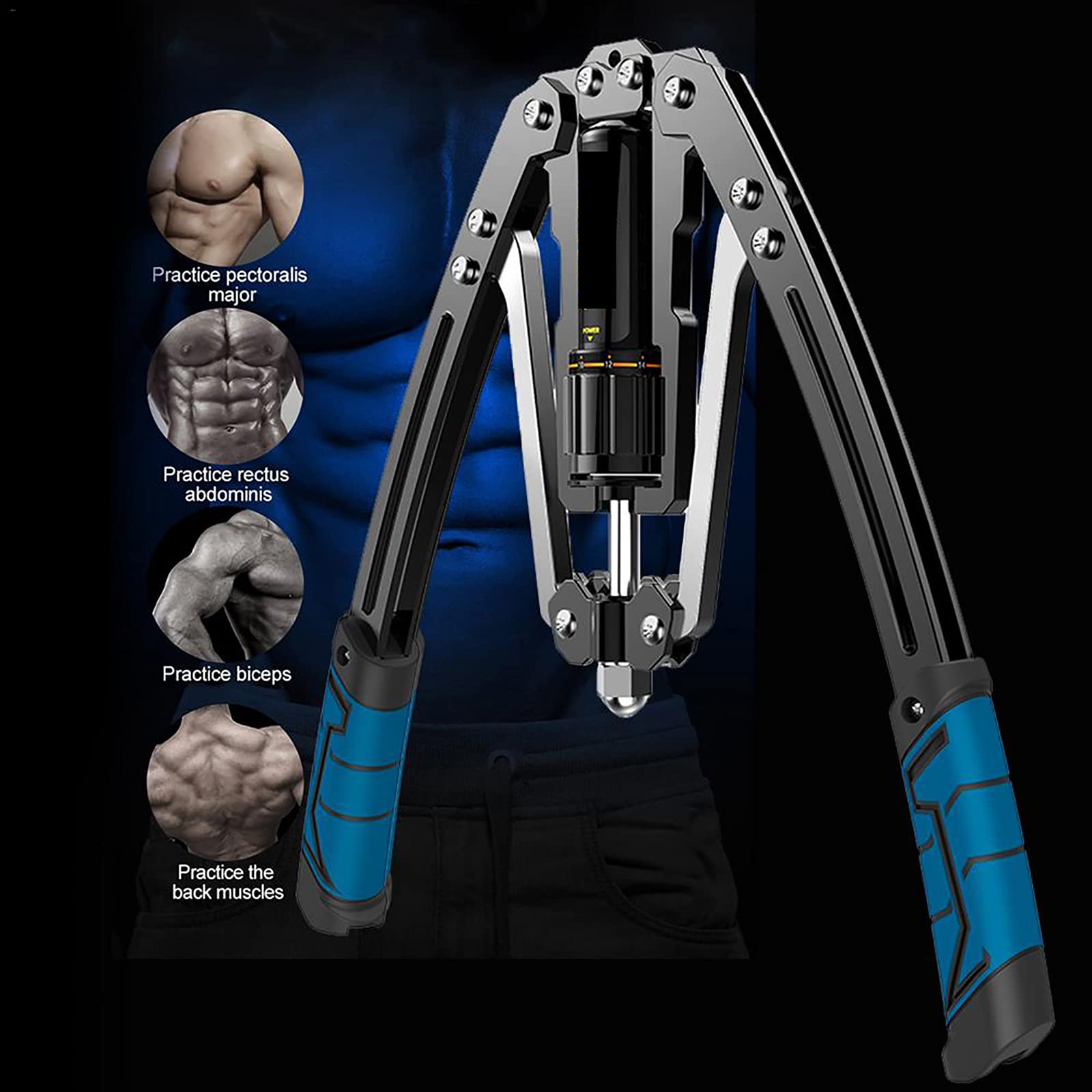 Ejercitador de Brazos, expansor de Pecho para el hogar, Entrenamiento Muscular de Brazos, Potencia hidráulica Ajustable de 22 a 440 LB, para Ejercicios en casa