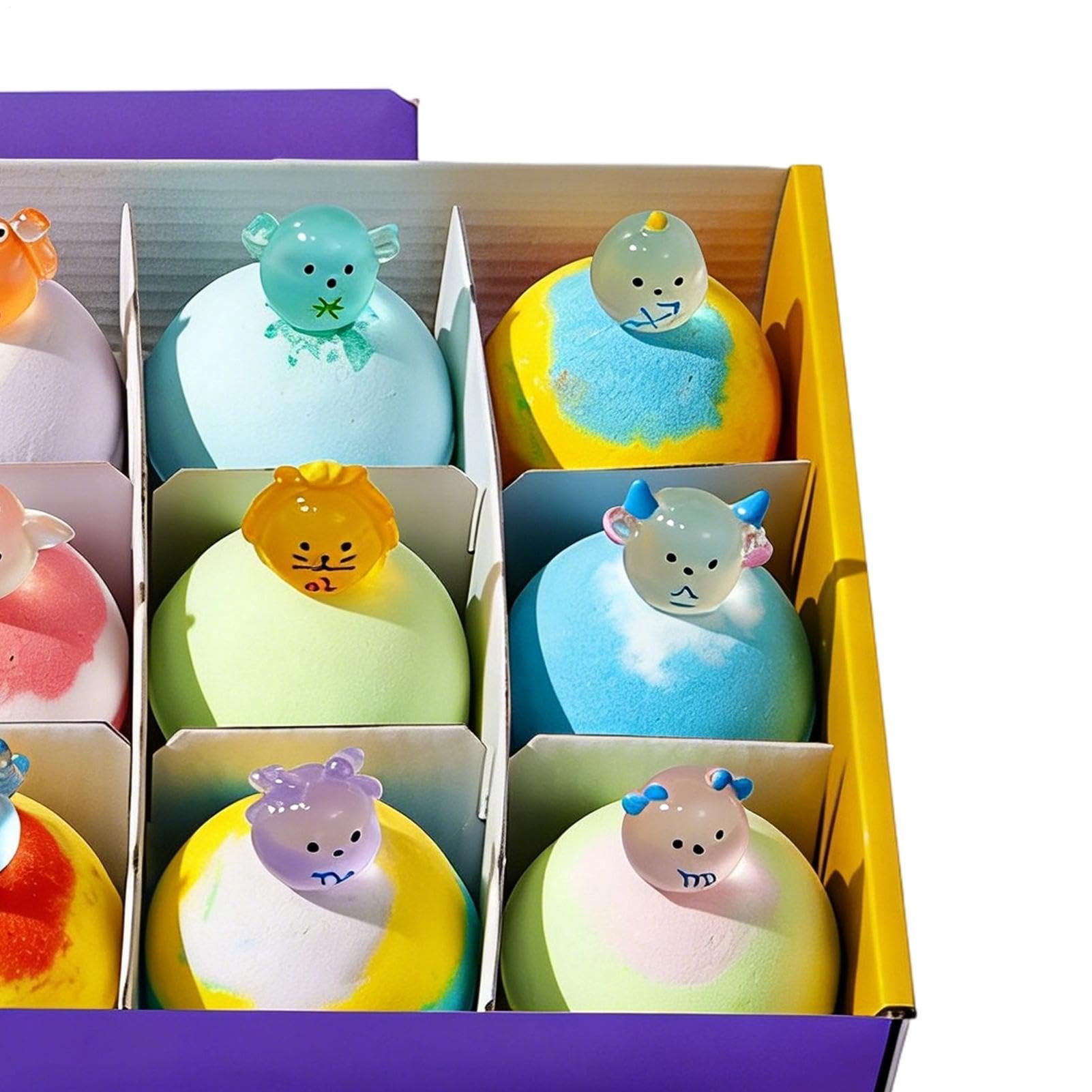 Bombe da bagno aromatiche: set di palline a bolle da 12 pezzi | stile costellazione animale, effervescenza rilassante | giocattoli da bagno colorati per donne mamma moglie nonna ragazze