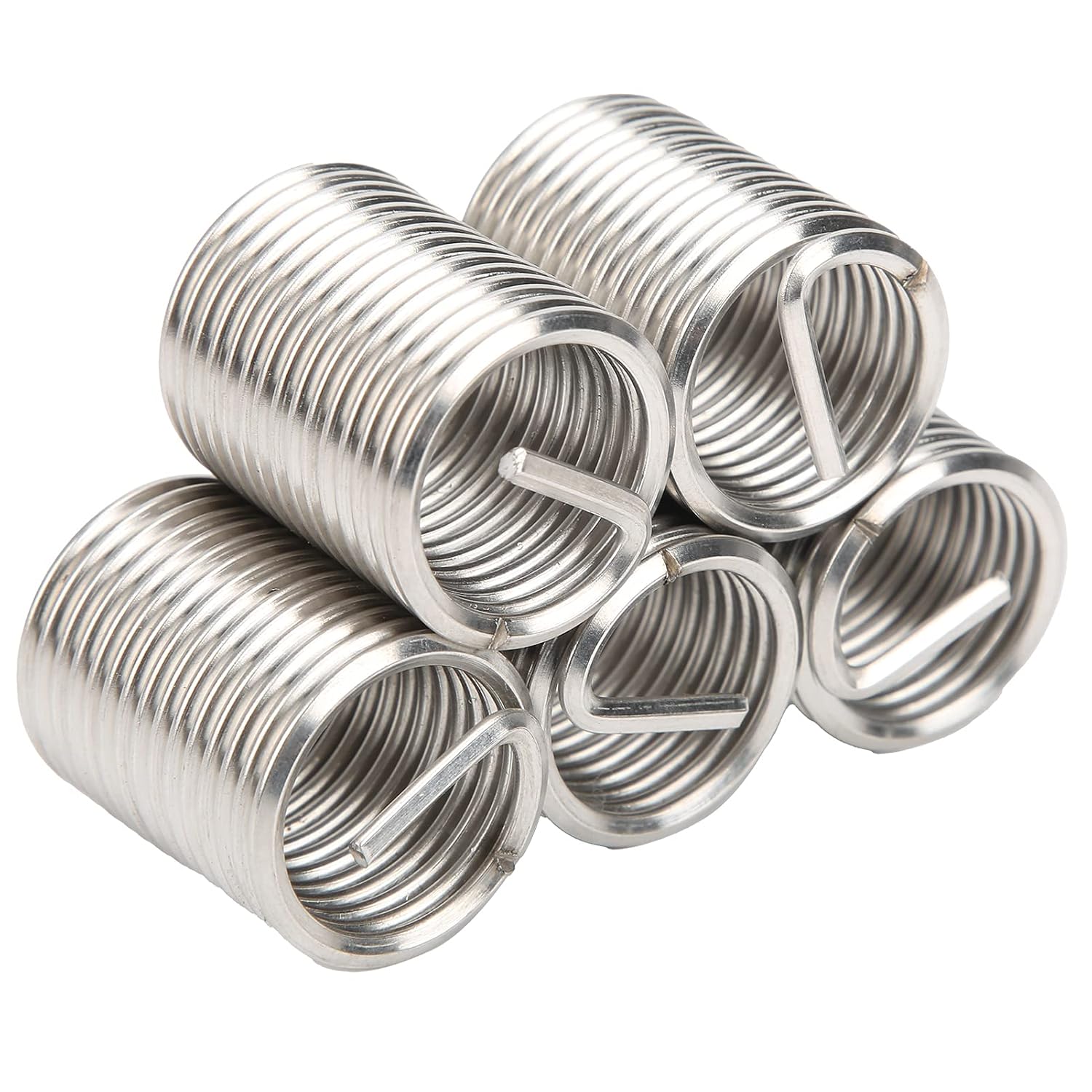 5 PCS Thread Repair Insert, M22 Helicoil Metric Thread Sleeves, Stainless Steel Wire Thread Sheaths with Different Length to Choose for Thread Repair