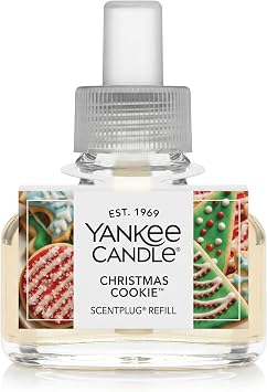 Yankee Candle ScentPlug Refill, Christmas Cookie Scented Oil, Plug-in Air Freshener for Home Fragrance, Long-Lasting Holiday Bakery Aroma, Cozy Kitchen Scent, 0.625 Fl Oz Pack of 1