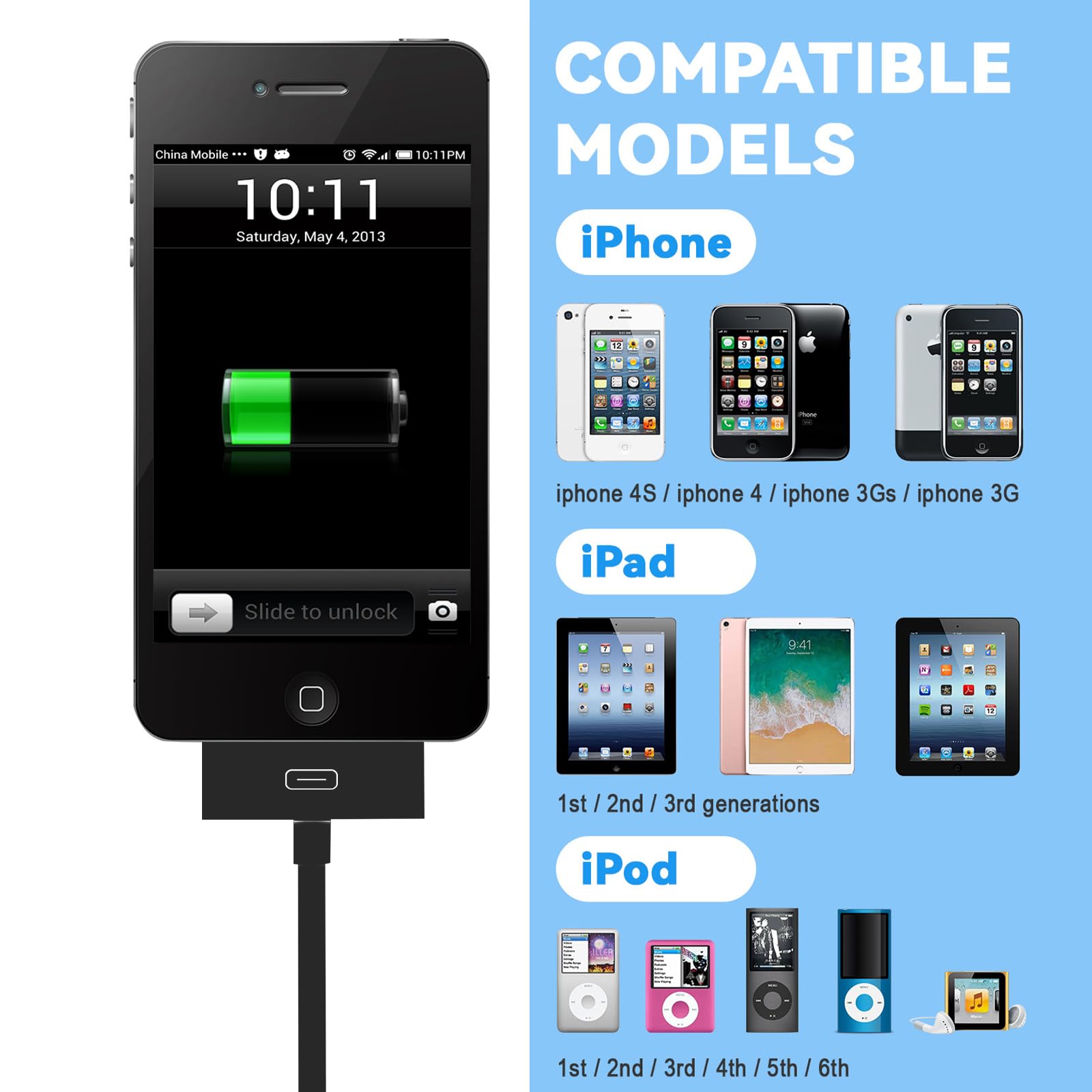 Amazon.co.jp: MaxRenard iPod充電器 旧型 iPhone充電ケーブル USB