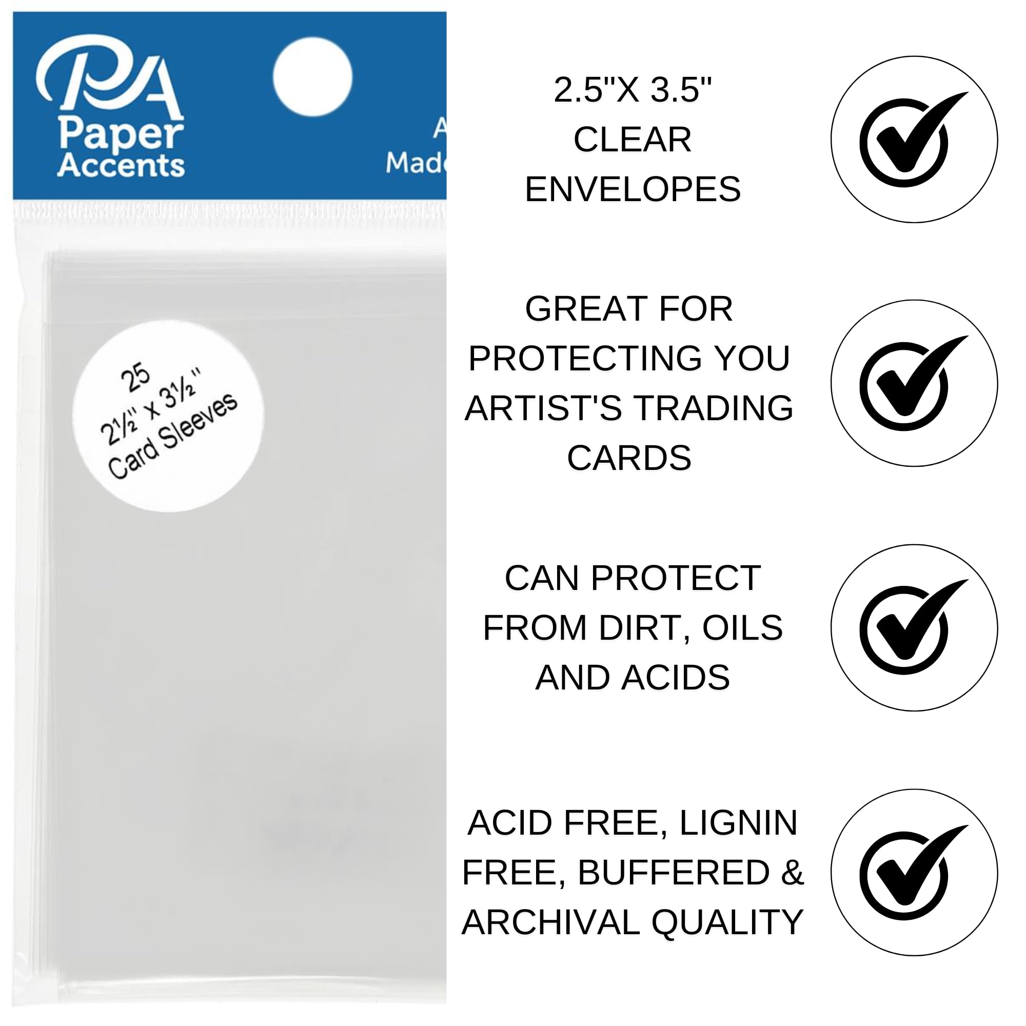 Amazon.com: Card Sleeves 2.5x3.5 25pc Clear : Office Products