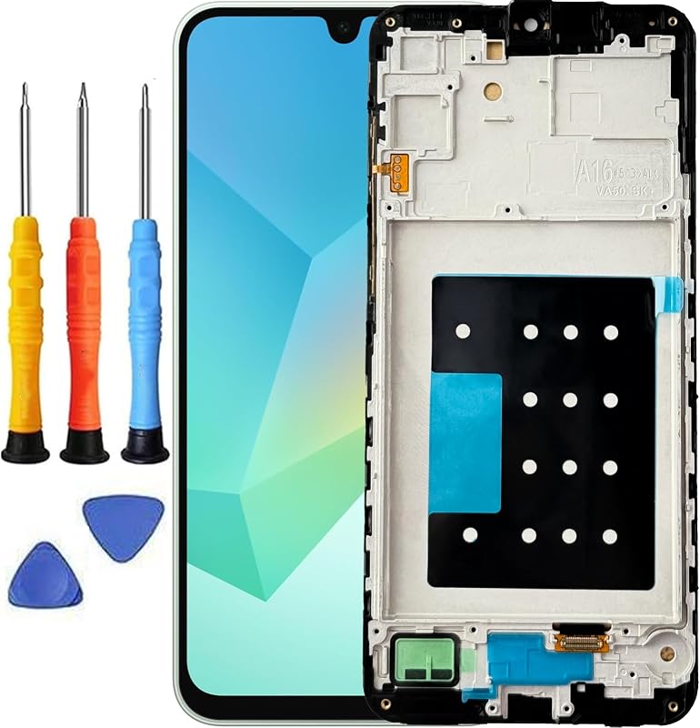 for Samsung Galaxy A16 5G Screen Replacement with Frame | for Samsung A16 Screen Replacement kit A166u1 A166a A166w S166dl A166P LCD Display Touch Screen Digitizer Assembly With Tools