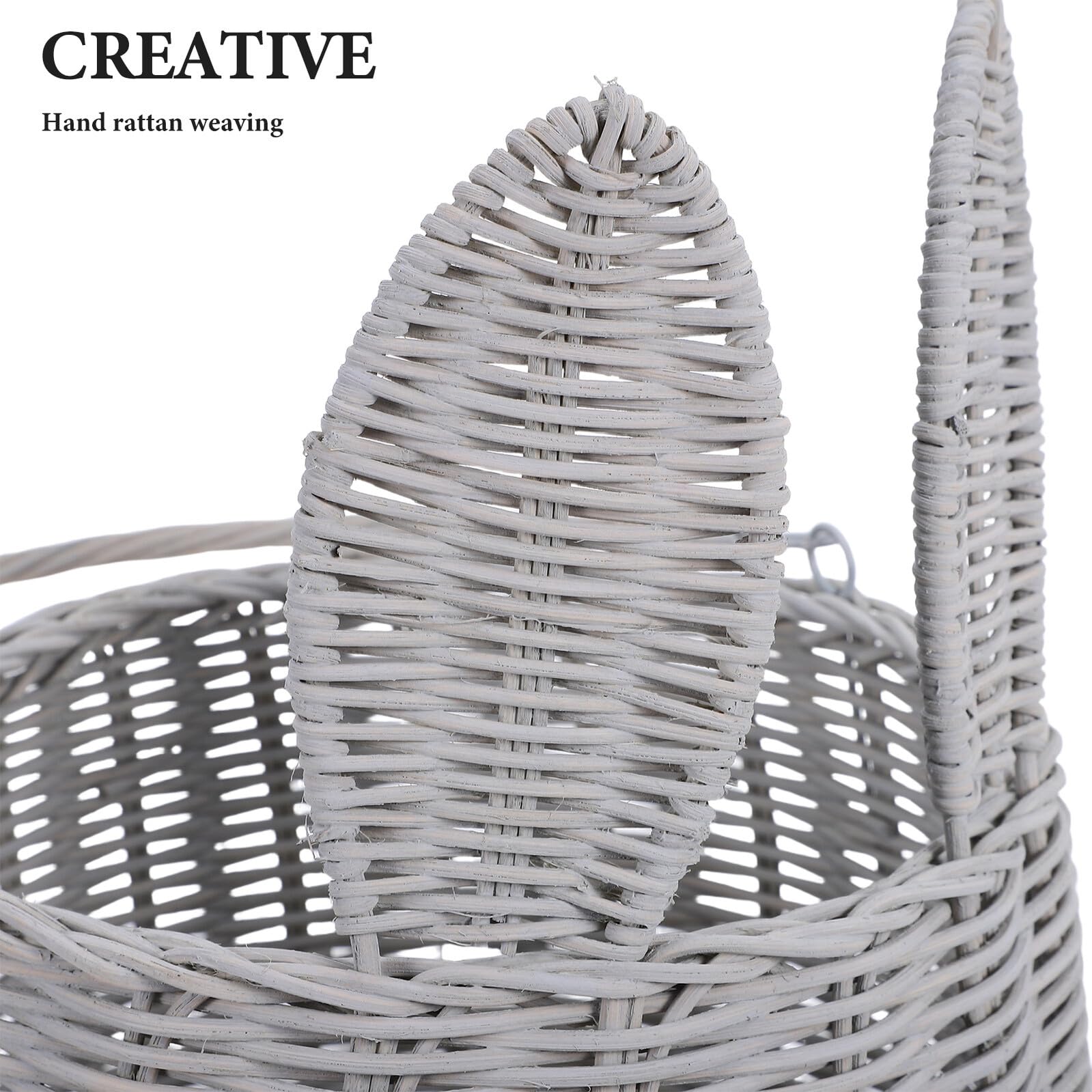 COLLBATH Rattanowy Kosz Na Kwiaty Rattan Flower Mały Kosz Do Przechowywania Grey