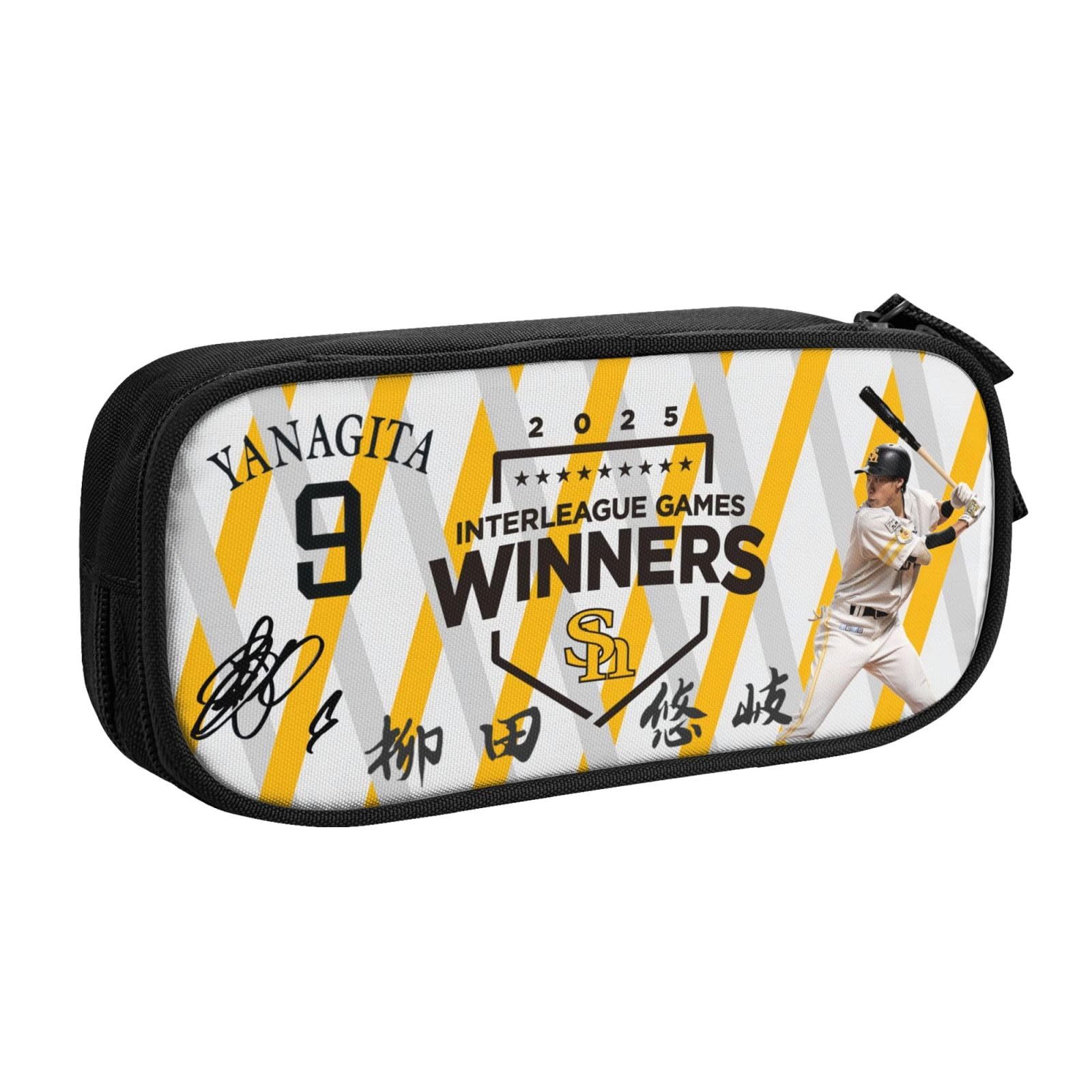 福岡ソフトバンクホークス 柳田 悠岐 ペンケース 筆箱 文房具 小学生 中学生 高校生 子供 オフィス用 アクセサリー収納 野球 筆入れ