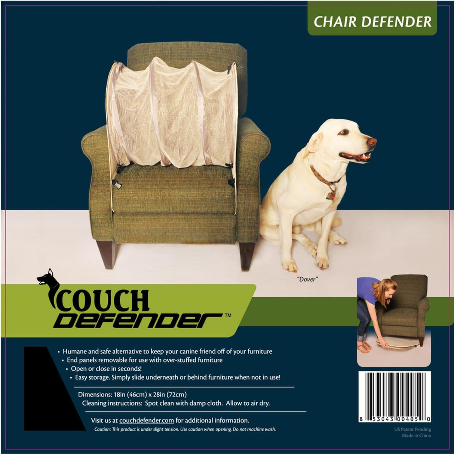 Couch Defender Chair Defender: Keep Pets Off of Your Furniture, Black