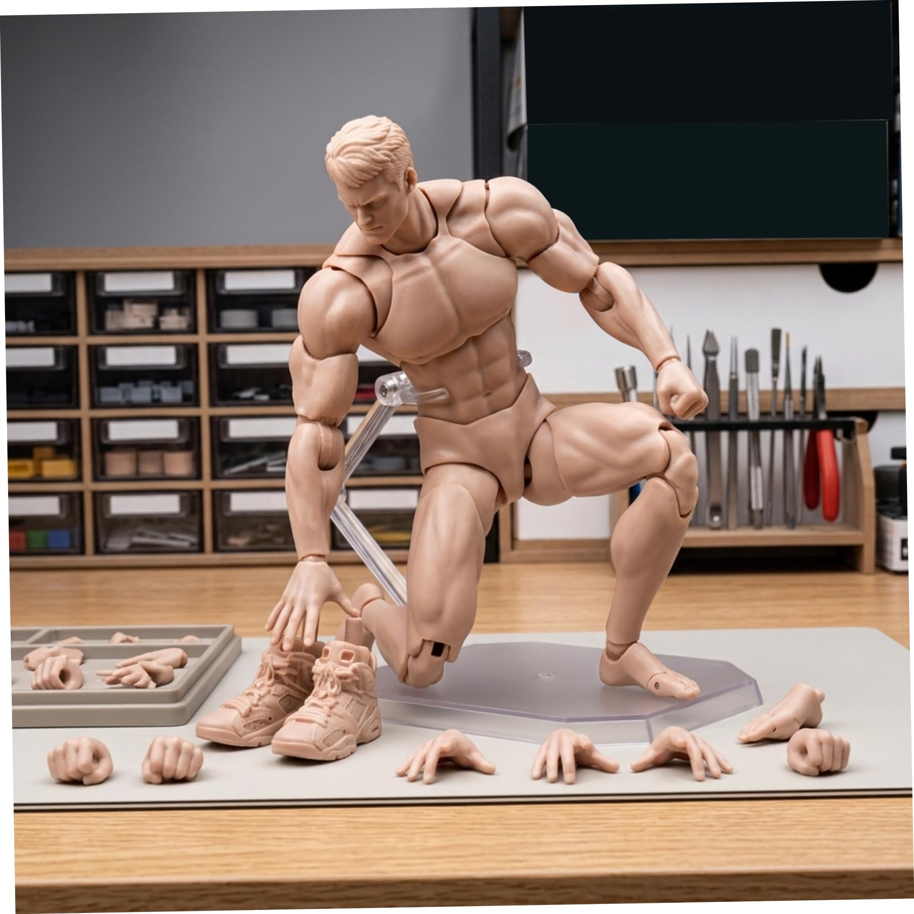 Corpo di Action Figure Maschile in Scala 1/12, Figura Muscolare Super articolata Vuota da 6 Pollici con Accessori Completi per Collezionisti, Bambole Personalizzate, Pelle Bianca