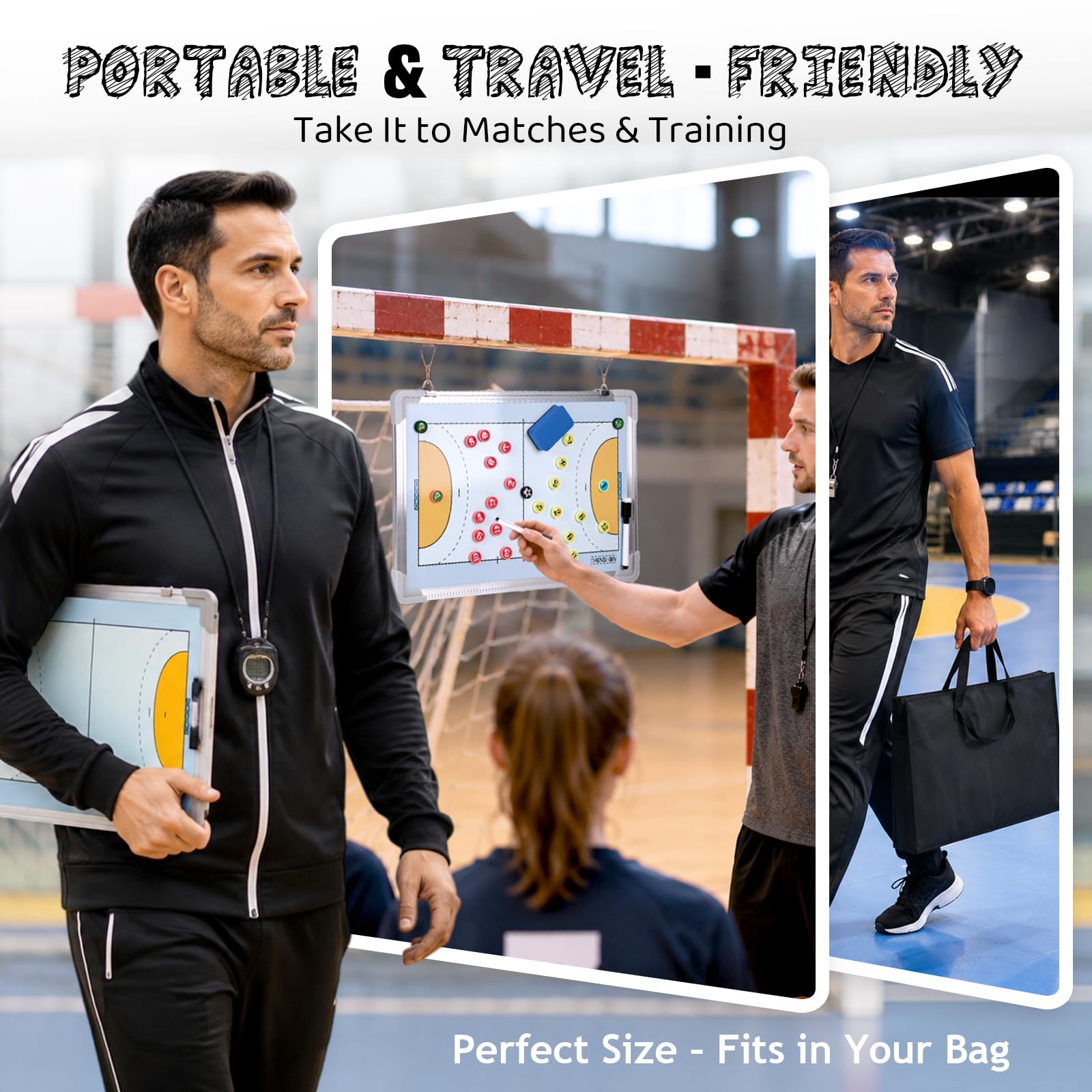 Pizarra Magnetica Balonmano Entrenador con Imanes Carpeta Táctica