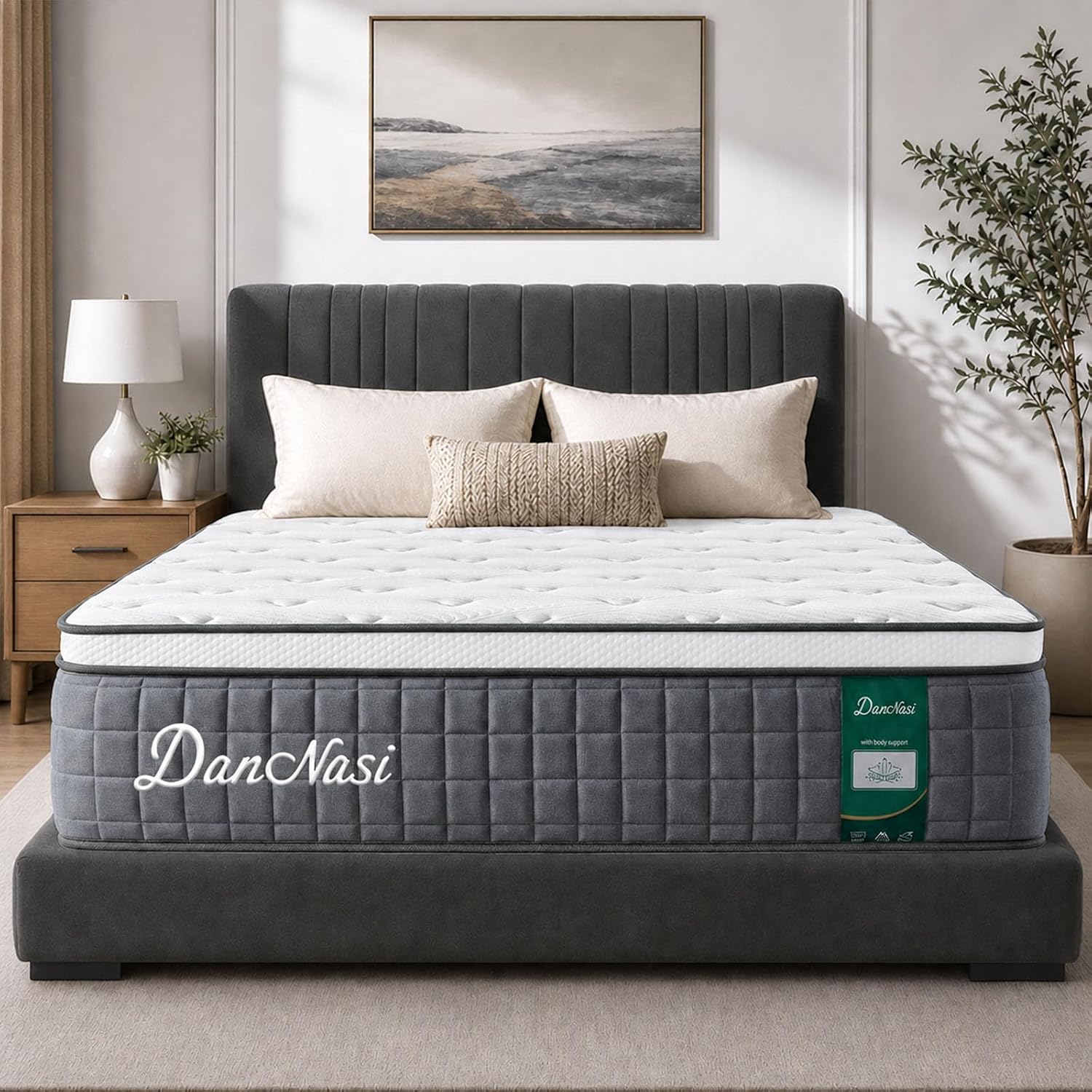 12 Inch Full Size Hybrid Mattress, Medium Firm Individually Wrapped Pocket Coils, Excellent Motion Isolation & Spinal Pressure Relief, CertiPUR-US Certified, Rolled Mattress in a Box