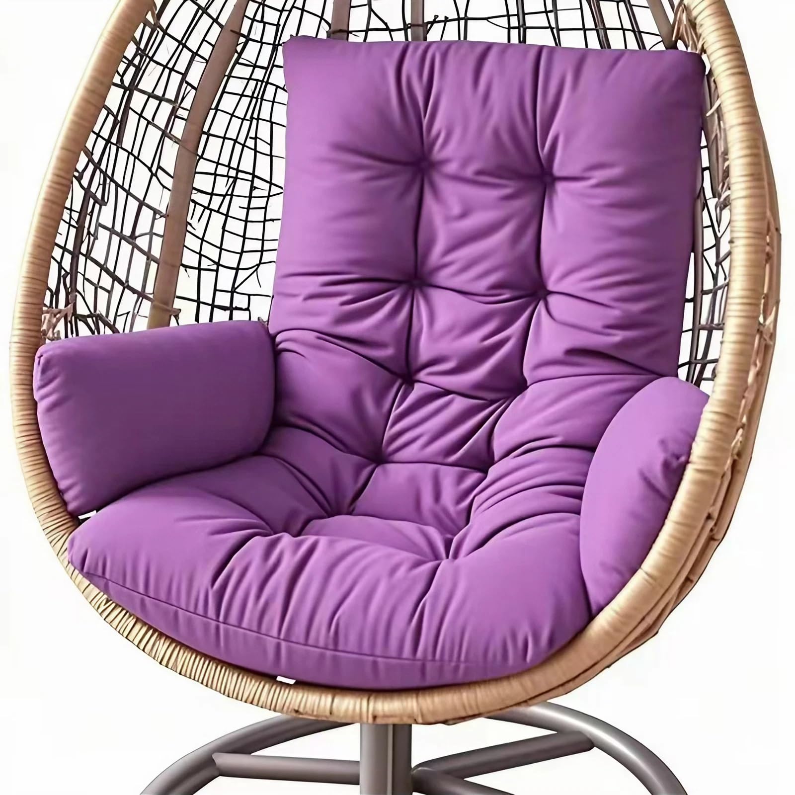 TYYCKJ Egg Chair Cushion, Thickened Polyester Pad for Wicker Swing and Hanging Chairs(Purple)