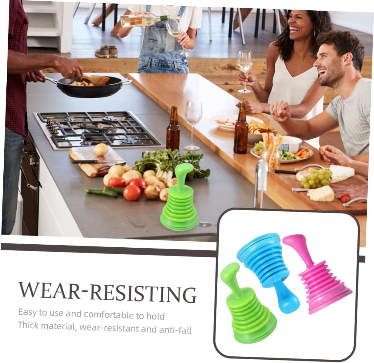 4pcs PVC Drain Plunger Cleaning Tool for Kitchens and Office