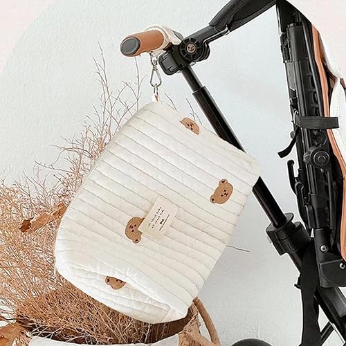 Miniatura 7 de Bolsa de pañales para pañales, bolsa organizadora, de gran capacidad, portátil, de algodón, para bebé, organizador para cochecitos, regalo para