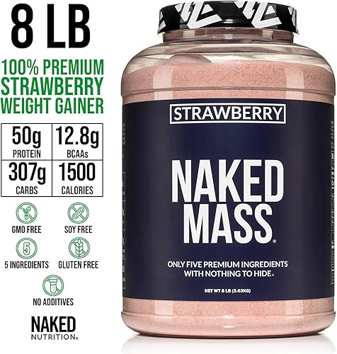 Miniatura 23 de NAKED Masa de mantequilla de maní de chocolate, 1,280 calorías, 1.76 oz de proteína, nada artificial. Polvo de proteína para ganar peso totalmente