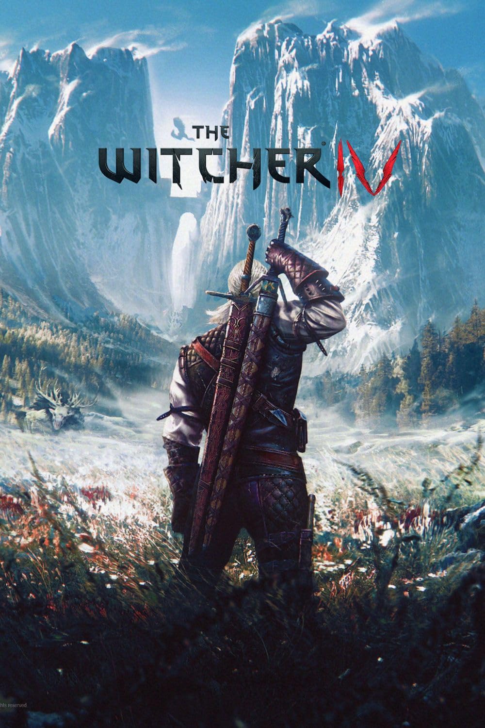 Video Game Series Poster – Glossy A4 Size | Self-Adhesive, Unframed Dark Fantasy Gaming Wall Art Featuring Geralt of Rivia - Witcher (Witcher 4)