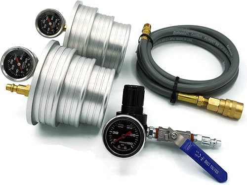 Enfriador de aire de carga CAC 60 PSI Intercooler Boost Probador de fugas para semircamión clase 78 o cualquier vehículo pesado. Par de adaptadores