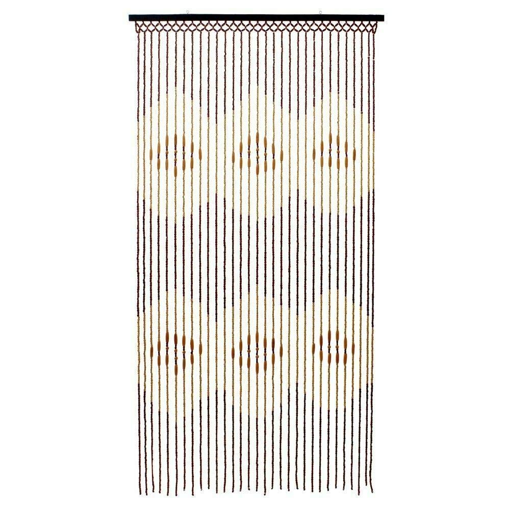 Caprican Beige Tuscany Provence Wooden Bamboo Beaded Door Curtain Blind Fly Bug 90 X 180Cm Wood (Eyes (11-089Ey))