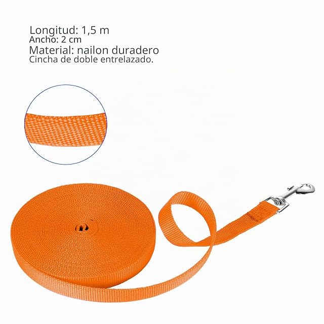 Foto 2 de 5 de NavoX Correa de entrenamiento para perros de 5 m, 10 m, 15 m, 20 m, 30 m, correa extralarga de nailon fuerte
