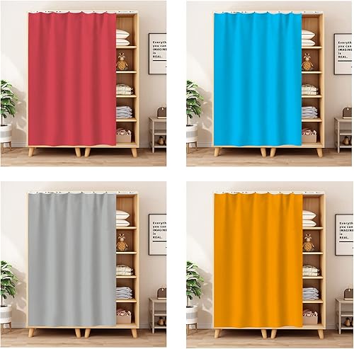 Miniatura 2 de Cortinas de gabinete para estantes, cortina de privacidad para armario, cortinas de ventana a prueba de polvo para cocina, almacenamiento, sin