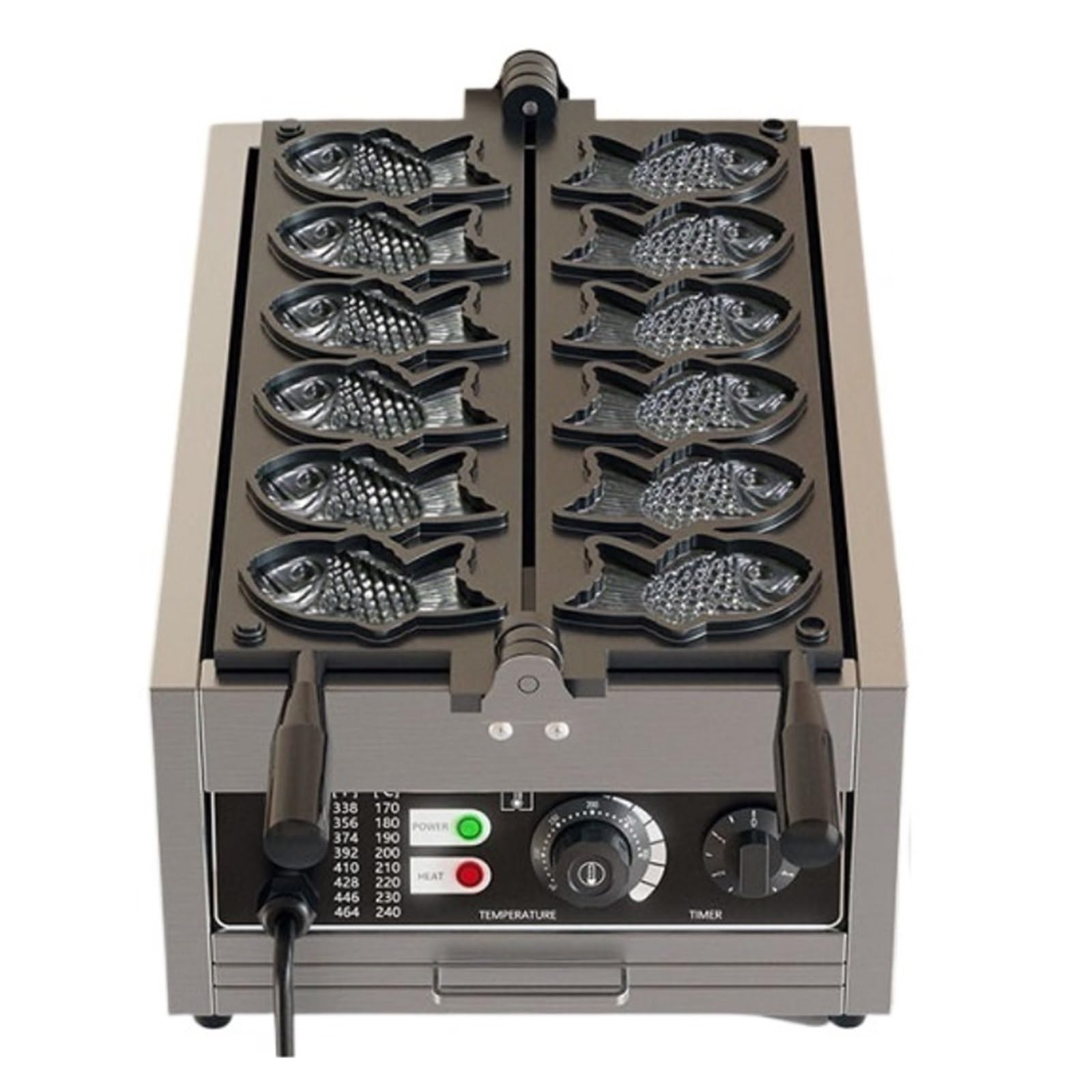 Máquina Eléctrica Taiyaki For Hacer Gofres De Pescado Grande, 6 Uds., Con Modelo Regular Antiadherente For Uso Comercial DistribucióN Uniforme Del Calor