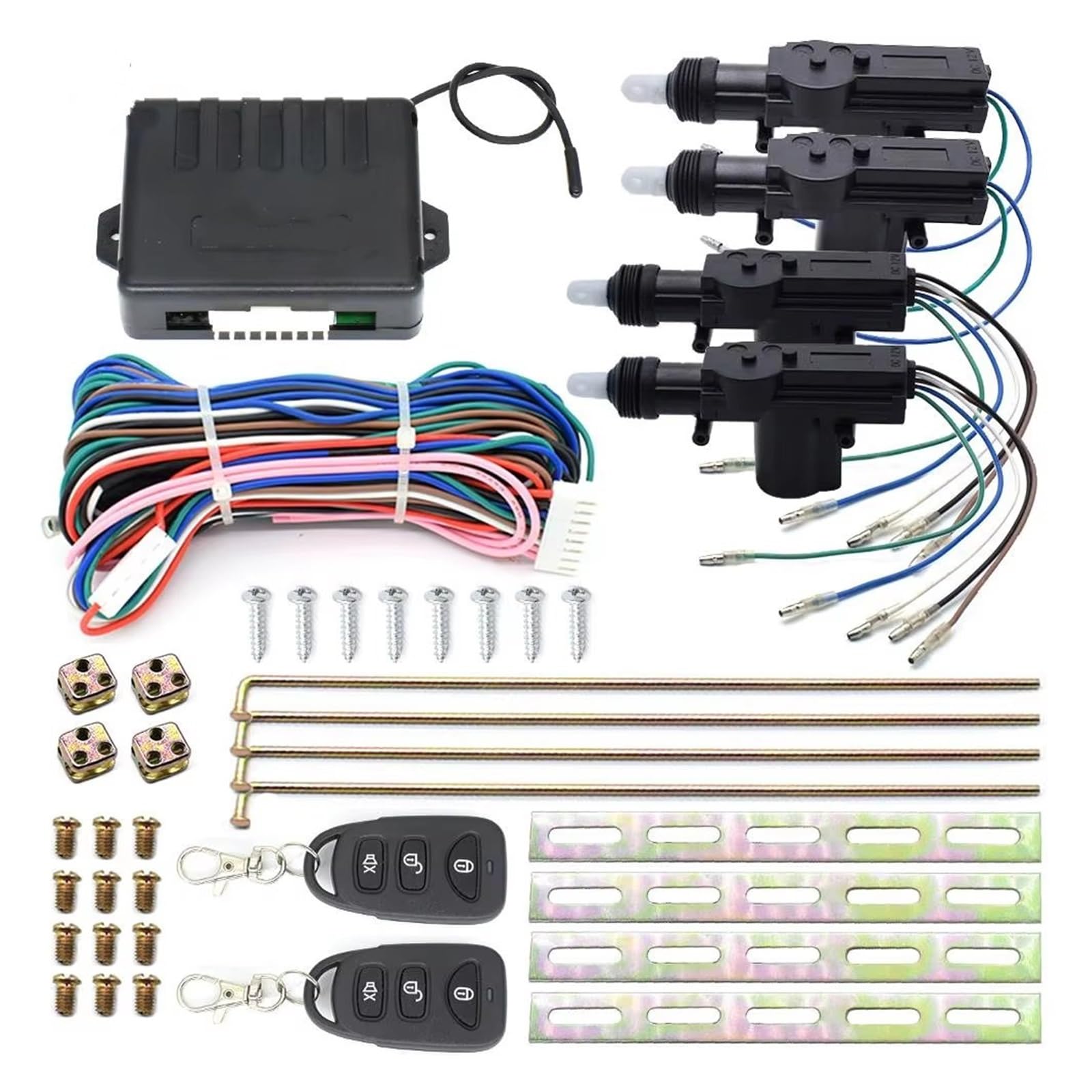 Serratura Attuatore Porta Ingresso Senza Chiave Con Telecomando Per Serratura Per Auto, Kit Chiusura Allarme Con 4 Motori Per Attuatore Serratura Elettrica 12V