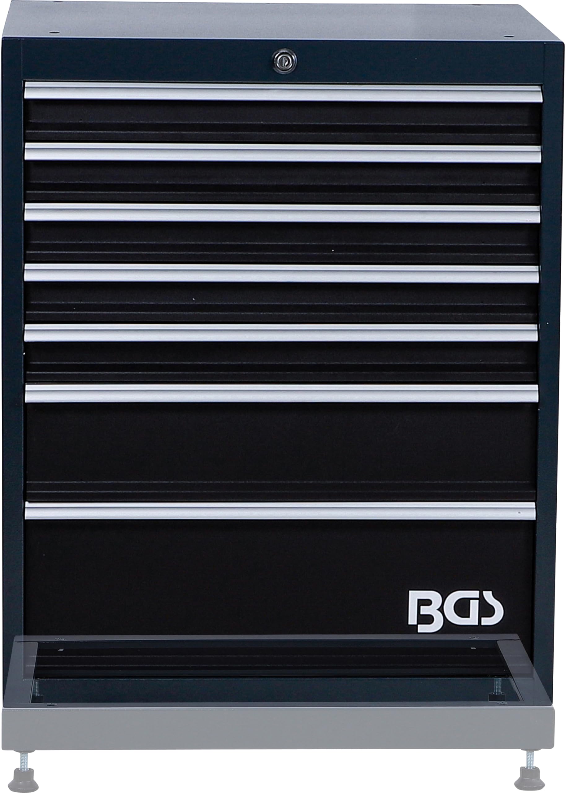 BGS 80200 | Schubladen-Unterschrank | 7 Schubladen | leer | Stahlblech | Schubladenauszug 100 % | Schubladenbreite 590 mm | Selbsteinzug | Zentralschloss | pulverbeschichtet