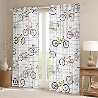 Vista 59 de Erosebridal Cortinas opacas de moda de los años 90, 30 % a 50 % para dormitorio, cortina de ventana con cinta de radio retro, tratamientos de Negro