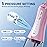 MOCEL Water Dental Flosser for Teeth - 350ML Large Tank 5 Modes & 6 Tips Cordless, Oral Irrigator Waterproof, Portable Teeth Cleaning and Flossing with Effective Plaque Remover for Adults (Pink)