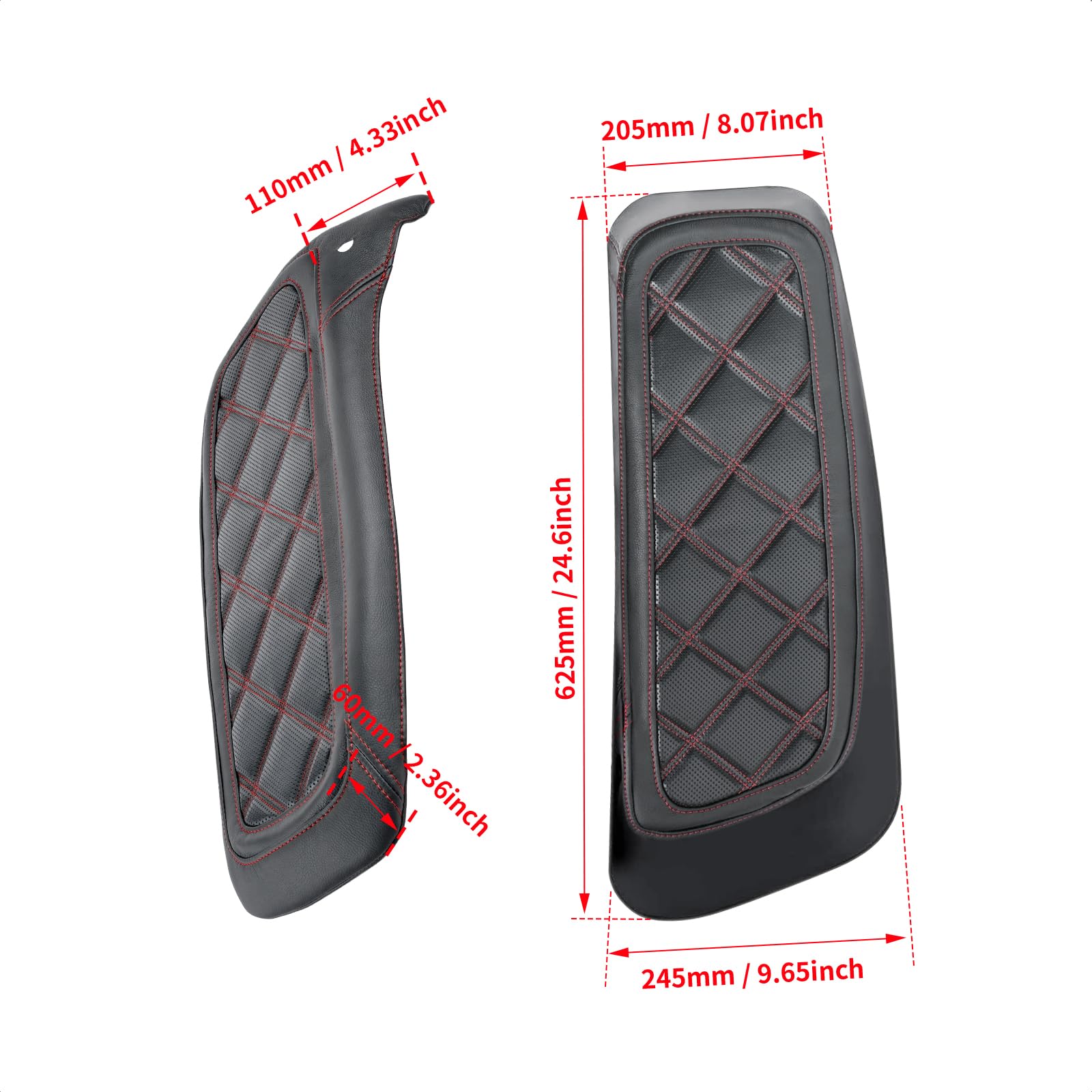 Copri coperchio per borsa laterale rigida per moto per Harley 2014-2025 FL Touring Road King Street Glide Road Glide Electra Glide Nero Rosso  201355758