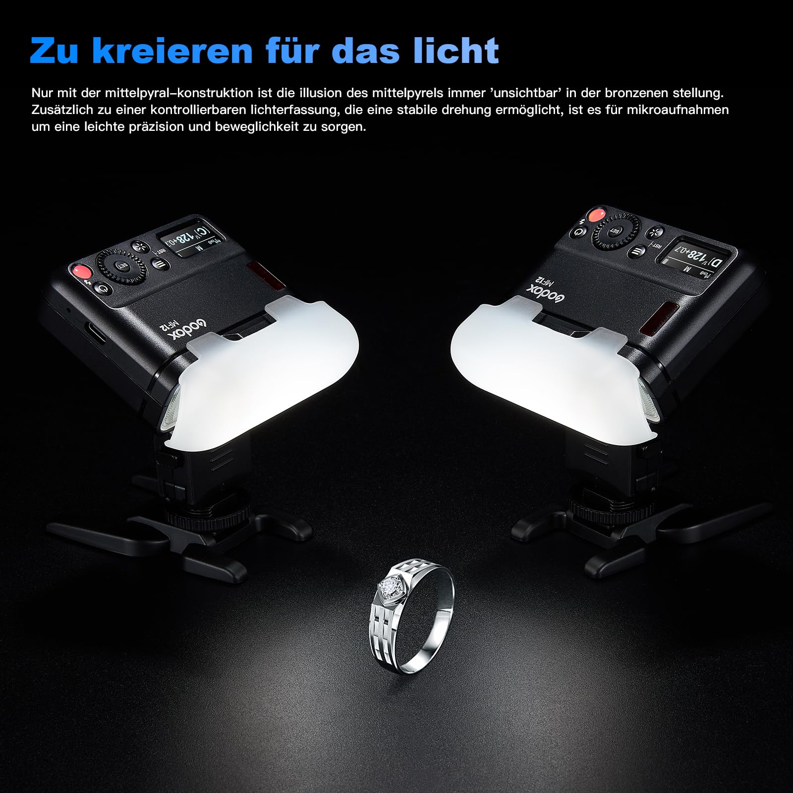 GODOX MF12-K2 Macro Flash Flash con GODOX XproII-S e filtro colorato, 2,4 G Wireless Control, modalità TTL/M, batteria al litio da 3,7 V/6,29 W, compatibile con Nikon, Sony, Canon, Fuji, Olympus e