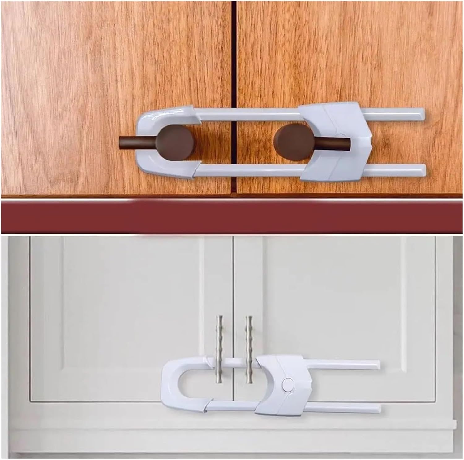 U-Shaped Safety Lock Safety Lock For Double Doors; Slot-type With Protective Device(12pcs)