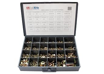 1250 Piece Grade 8 SAE Fine Thread Hex Head Bolt, Washer, Nut Assortment