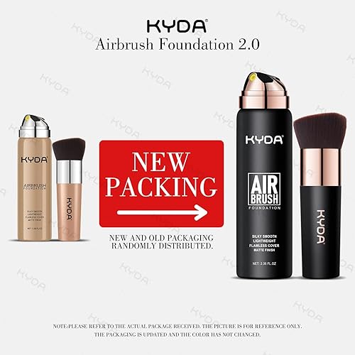 Miniatura 2 de KYDA Aerosol de base AirBrush - Maquillaje de base sedosa en niebla, cobertura impecable para un acabado cremoso suave, fórmula transpirable y