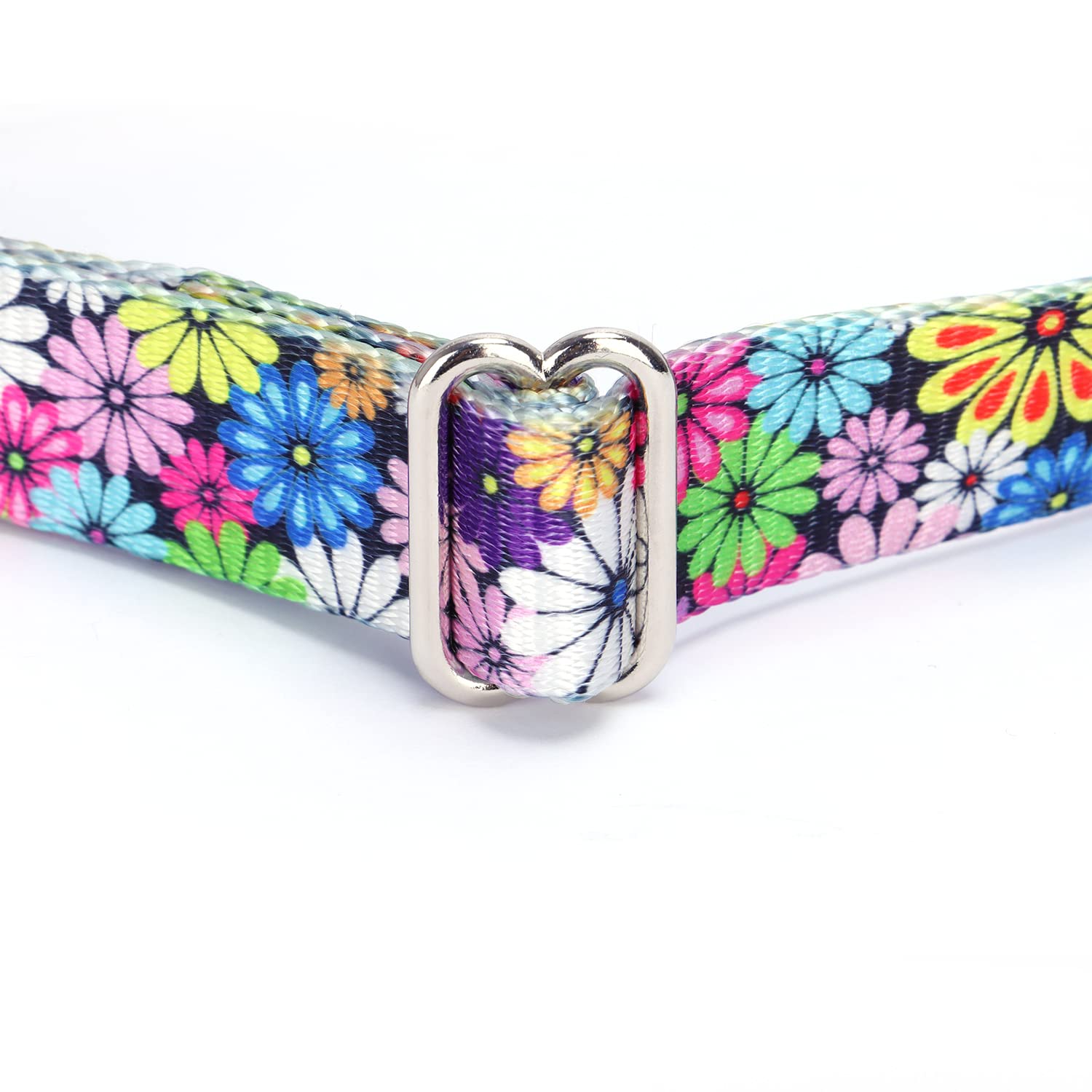 haoyueer Heavy Duty Nylon Adjustable Martingale Dog Collar for Walking Training Boy and Girl Dogs (M:36-45CM, flower butterfly) - Image 4