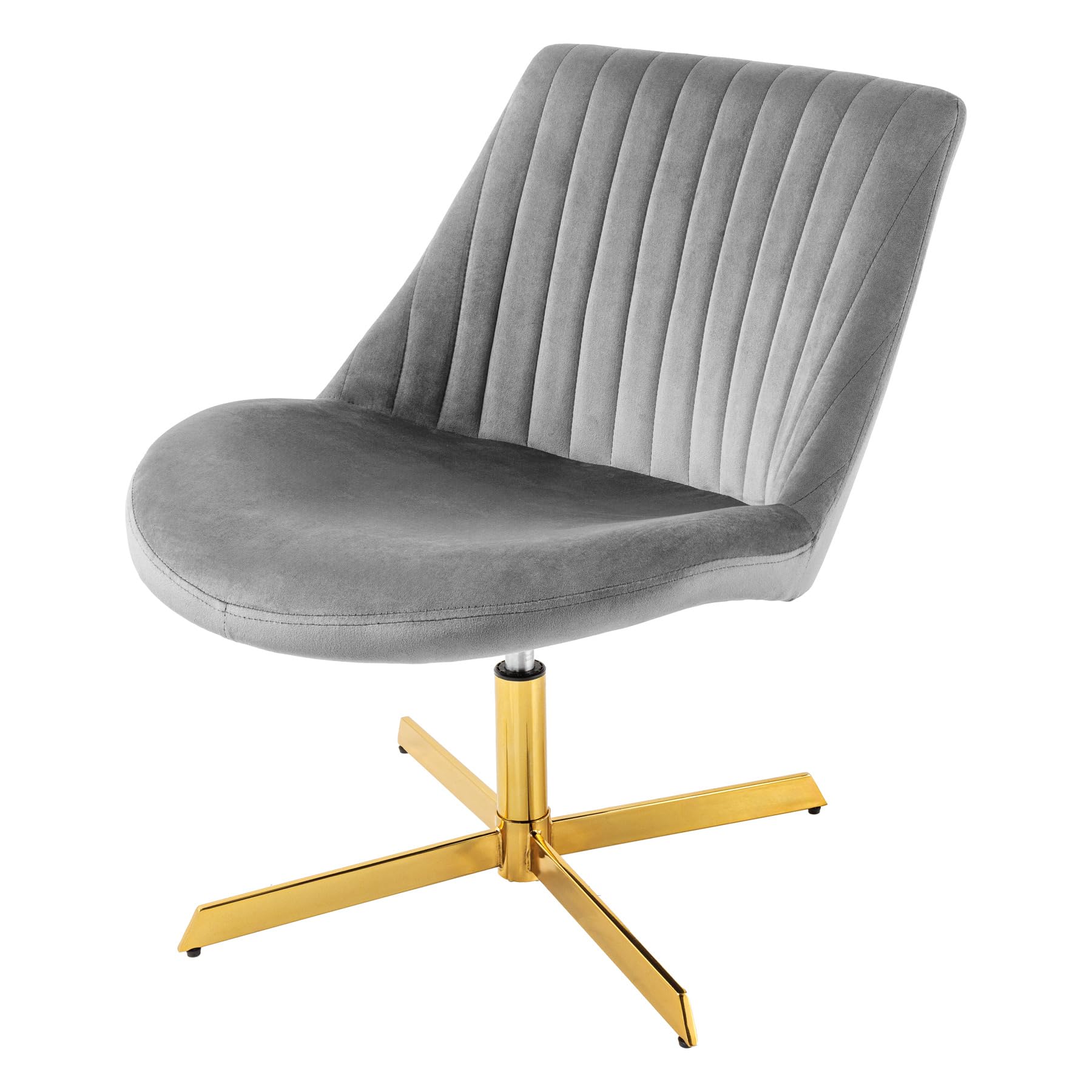 Riess Ambiente 360° Drehbarer Sessel Lounger - grau Gold - Samt Stahl - Loungesessel Polstersessel