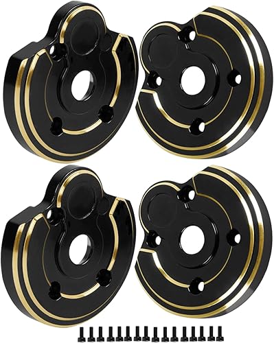 Portal RC cubre actualizaciones parte para Axial Capra UTB/SCX10 III, cubiertas de portal exterior de latón de peso pesado, 4 piezas, negro