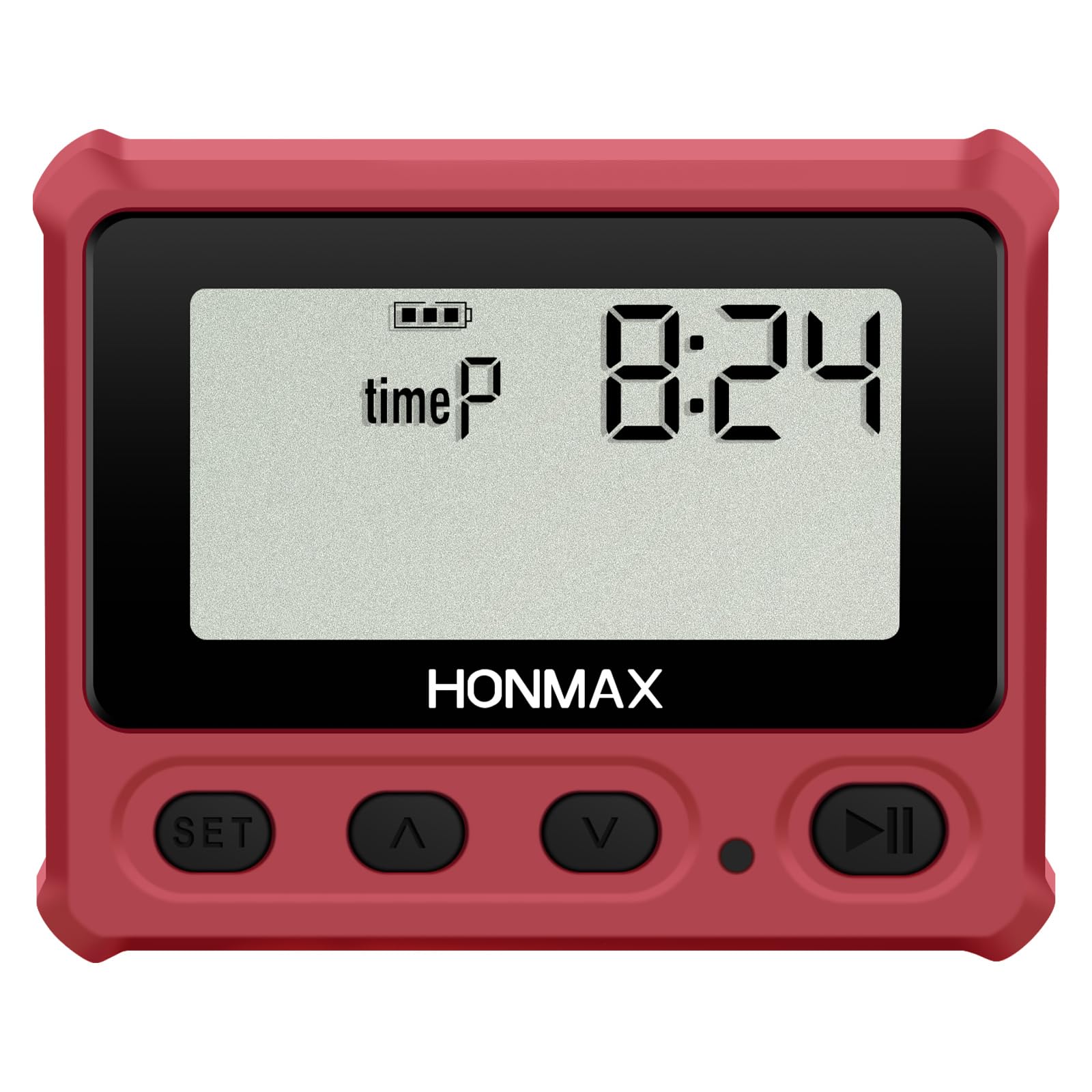 Minuteur numérique d'intervalle, chronomètre avec rétroéclairage, horloge rechargeable USB-C, rouge