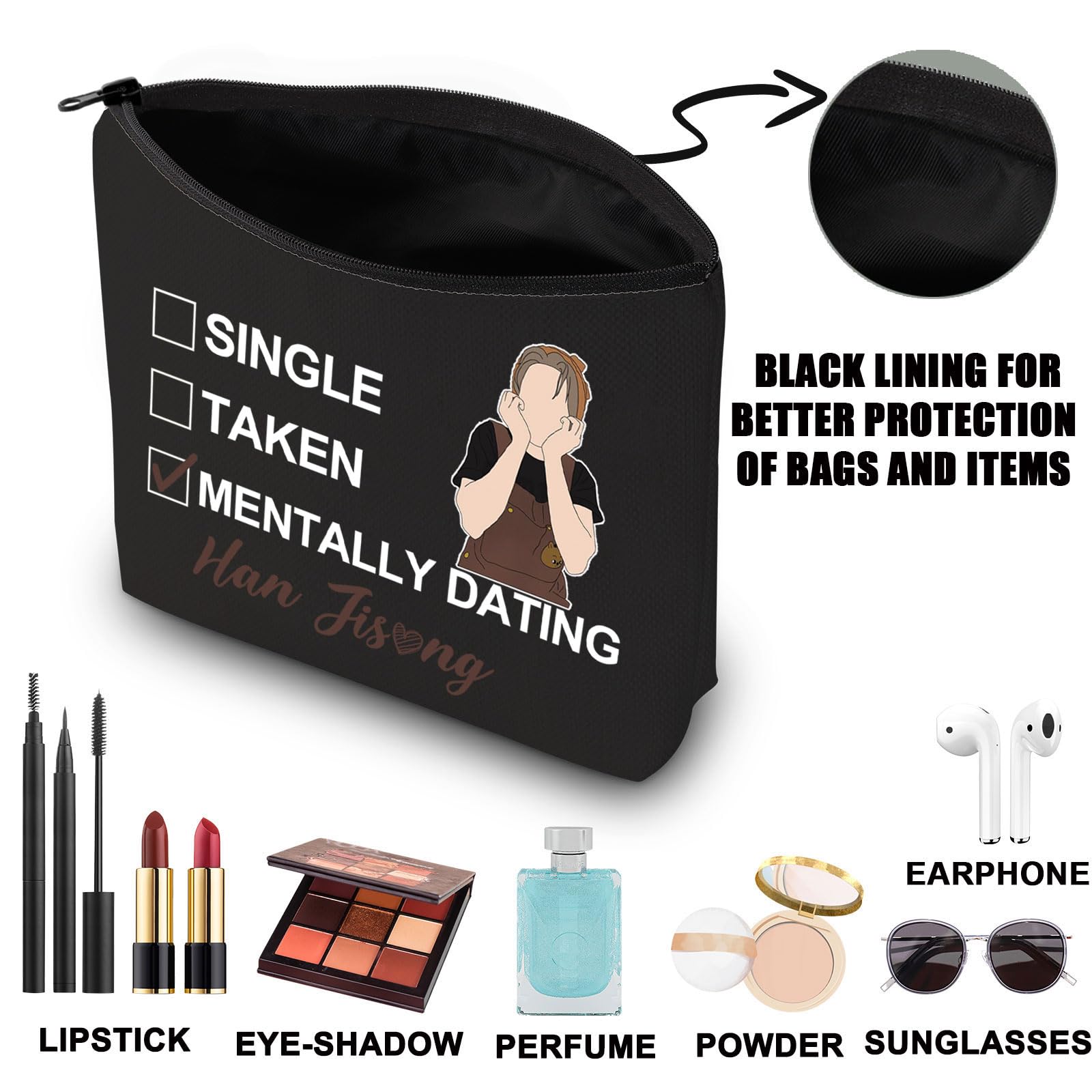 SKZ Han Makeup Bag SKZ Quokka Gifts Single Taken Mentally Dating with Han Gifts SKZ Member Gifts (HAN blmb1) - Image 3