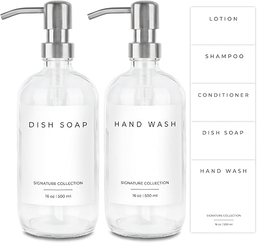 Emerson Dispensador de jabón, dispensador de jabón para platos para cocina, juego de baño dispensador de jabón, dispensador de jabón de mano, juego