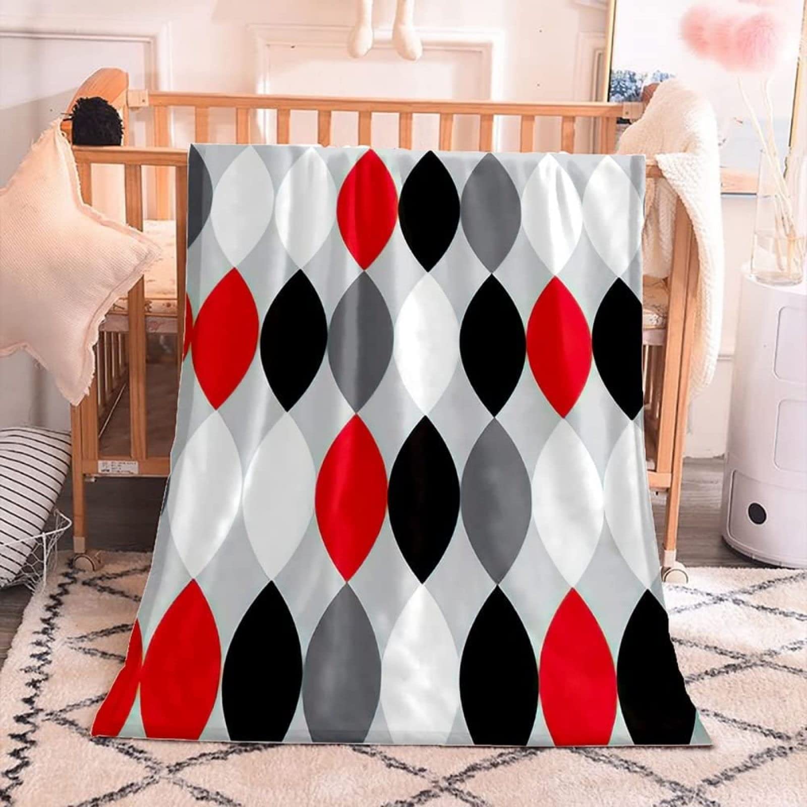 Kuscheldecke Flauschige Geometrisch Decke 200x200 cm Weich Abstrakte Kunst Decken Warm Flanell Fleecedecke Sofadecke Wohndecke für Bett Couch Sofa Küche, Haushalt & Wohnen