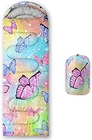 Vista 8 de Saco de dormir para niños y niñas, estampado de luna de cohete, ligero, cálido, portátil, para exteriores, interior, impermeable, resistente al