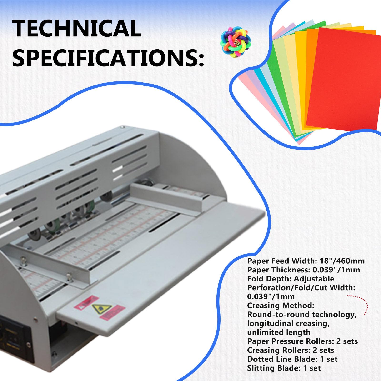 Máquina de plegado eléctrica para papel, perforadora con regla de escala, para tarjetas, invitaciones, boletos, portadas de libros