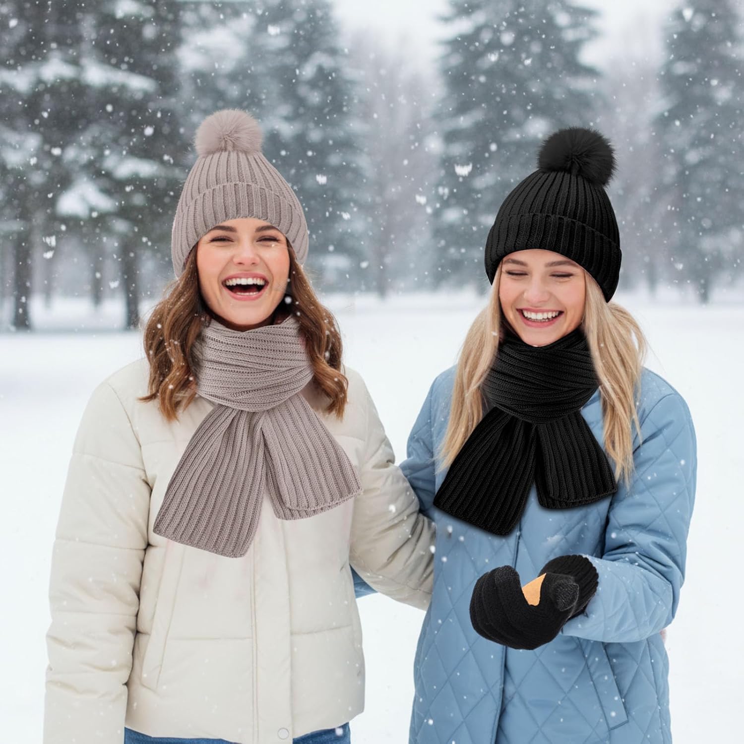 10 Pcs Winter Hat Scarf Gloves Earmuffs Socks for Women Men Skiing Snowboarding Snow Shoveling Outdoor Warmth - Image 7