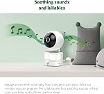Moniteur vidéo LeapFrog LF915HD avec écran haute définition de 5" 720p, caméra panoramique inclinable à 360 degrés, vision nocturne couleur, (Blanc), Taille unique
