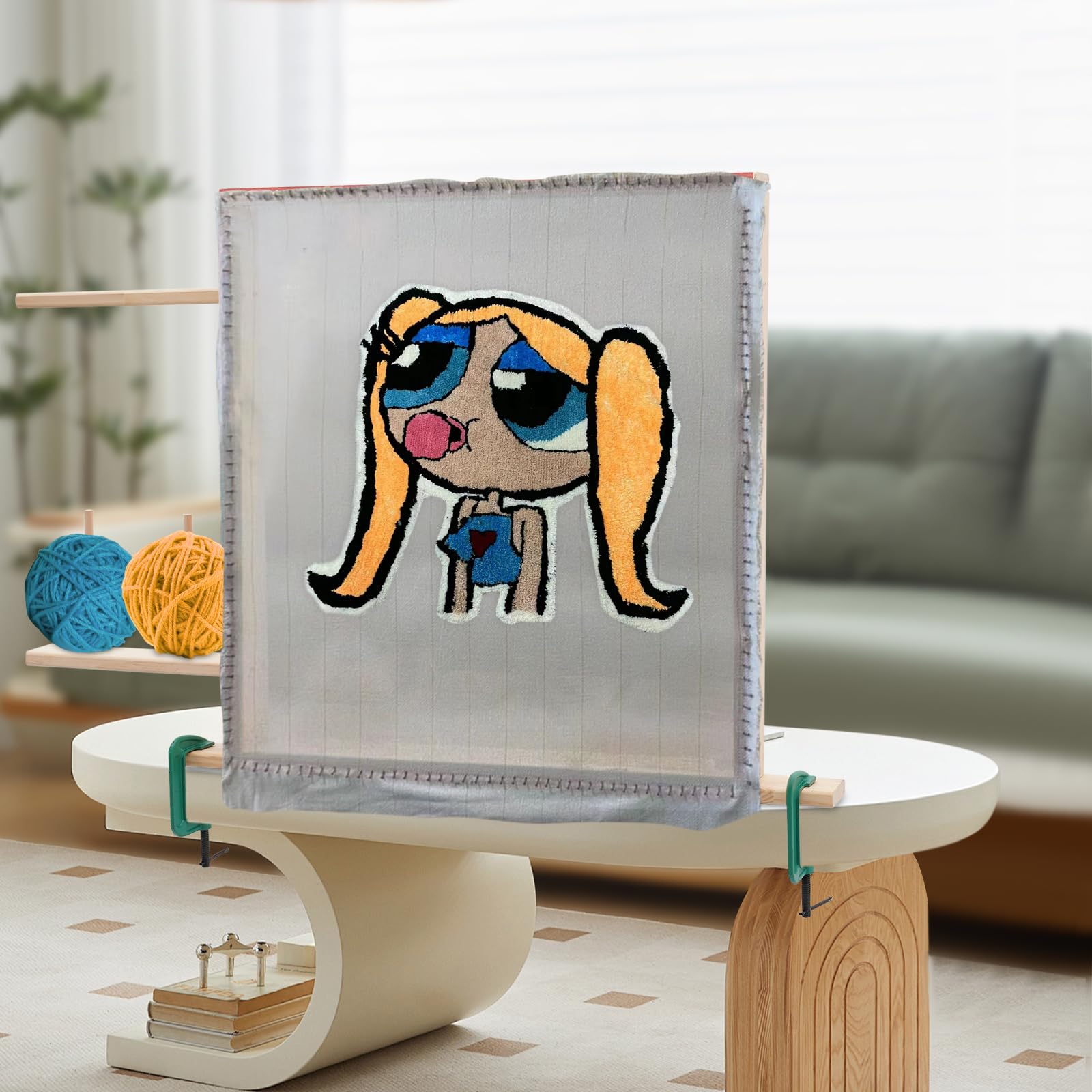 innytund Tufting Frame, 27.6in HolzTeppich Herstellung Rack Kit Teppich Tuft Stand mit 2* G Klemmmmen und 6* L-förmige Eckcodes, DIY Craft Making Rahmen Kit für Tapestry Nähen und Tufting Tuch Stand