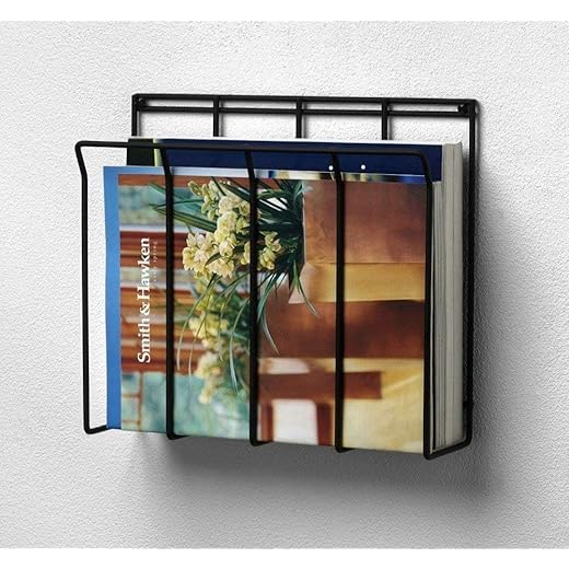 Classic Wall Mounted Magazine Holder - Black