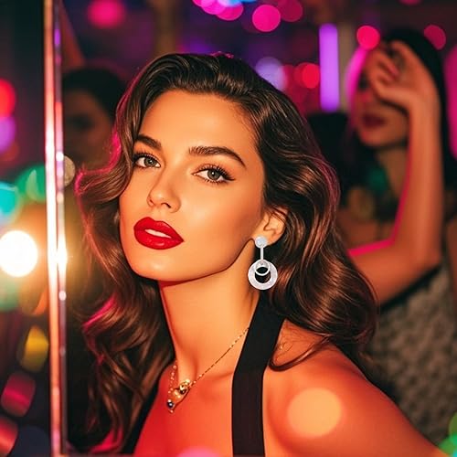 Miniatura 2 de Aretes de neón para mujer, disfraces de Halloween de los años 80 y 90, trajes de los años 90 para mujer, joyería de neón retro, accesorios de fiesta