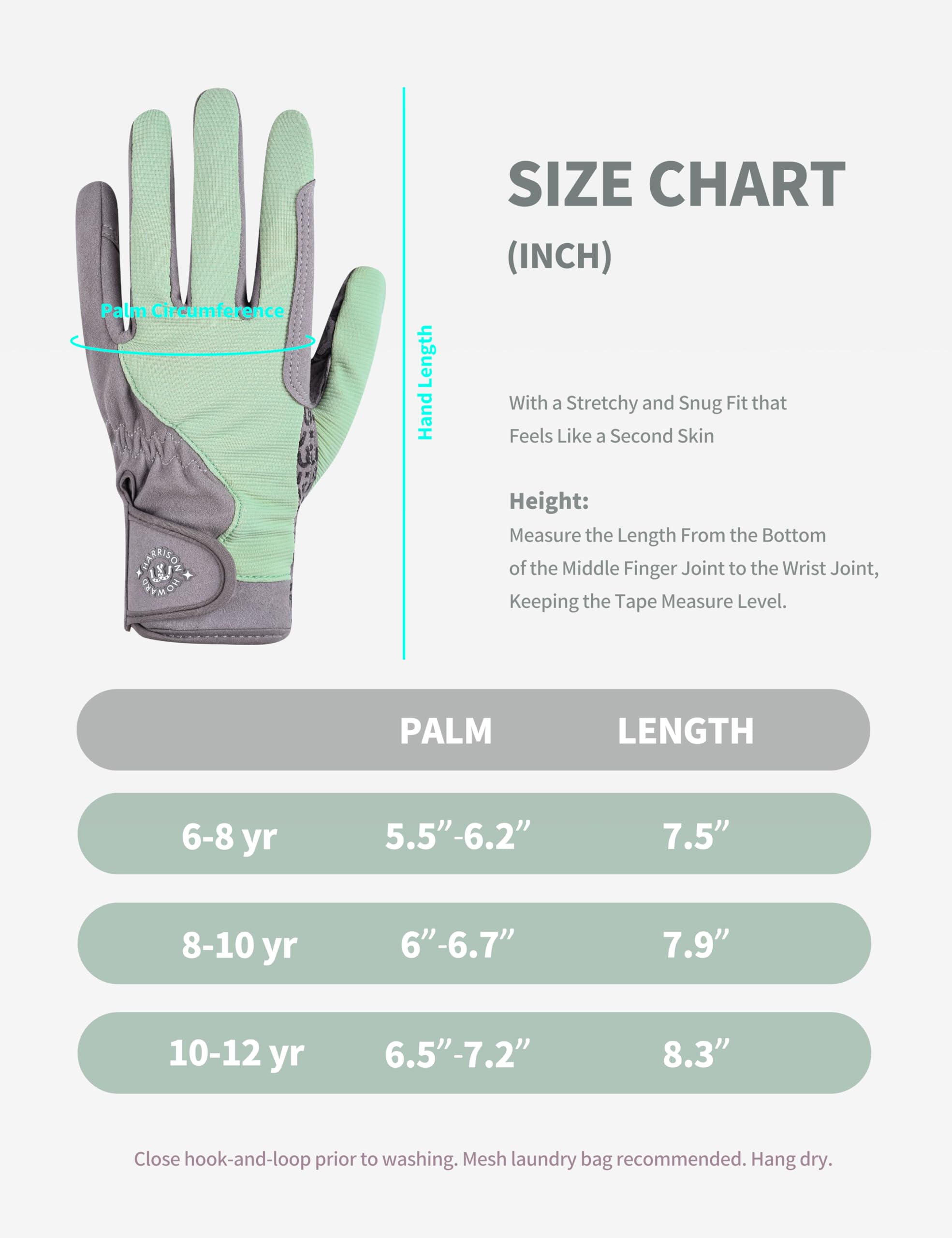 Harrison Howard Guantes de equitación para niños para todas las estaciones, cómodos, antideslizantes, ligeros, para correr, ciclismo, equitación